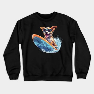 Surfing Cute Dog Crewneck Sweatshirt